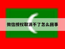 微信授权取消不了怎么回事