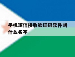 手机短信接收验证码软件叫什么名字