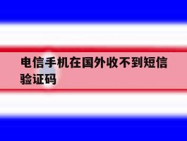 电信手机在国外收不到短信验证码
