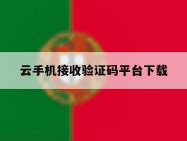 云手机接收验证码平台下载