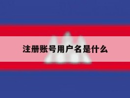 注册账号用户名是什么