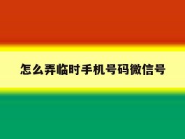 怎么弄临时手机号码微信号
