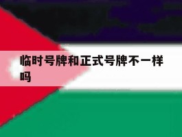 临时号牌和正式号牌不一样吗