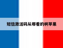 短信激活码从哪看的啊苹果