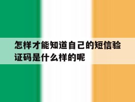 关于怎样才能知道自己的短信验证码是什么样的呢的信息
