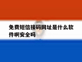 免费短信接码网址是什么软件啊安全吗
