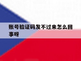 账号验证码发不过来怎么回事呀