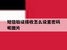 短信验证接收怎么设置密码呢图片