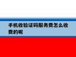 手机收验证码服务费怎么收费的呢