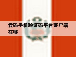 爱码手机验证码平台客户端在哪