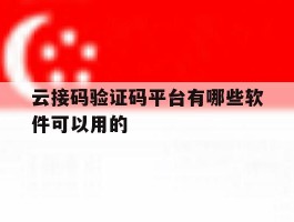云接码验证码平台有哪些软件可以用的
