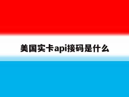 美国实卡api接码是什么