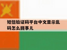短信验证码平台中文显示乱码怎么回事儿