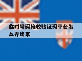 临时号码接收验证码平台怎么弄出来