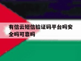 有信云短信验证码平台吗安全吗可靠吗的简单介绍