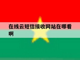 在线云短信接收网站在哪看啊