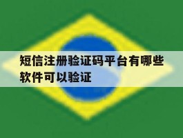 短信注册验证码平台有哪些软件可以验证