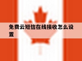 免费云短信在线接收怎么设置