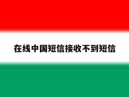 在线中国短信接收不到短信
