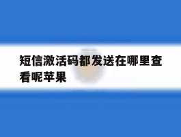 短信激活码都发送在哪里查看呢苹果
