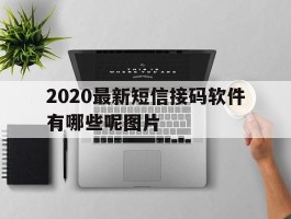 2020最新短信接码软件有哪些呢图片