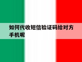 如何代收短信验证码给对方手机呢