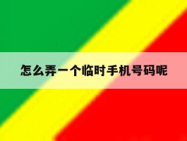 怎么弄一个临时手机号码呢