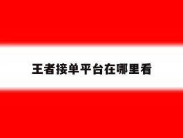 王者接单平台在哪里看