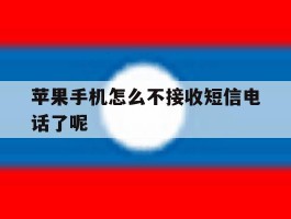 苹果手机怎么不接收短信电话了呢
