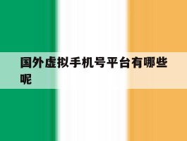 国外虚拟手机号平台有哪些呢