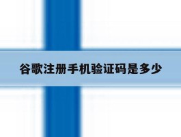 谷歌注册手机验证码是多少