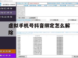 虚拟手机号抖音绑定怎么解除