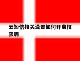 云短信相关设置如何开启权限呢