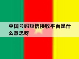 中国号码短信接收平台是什么意思呀的简单介绍