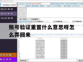 账号验证重置什么意思呀怎么弄回来