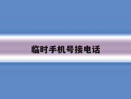临时手机号接电话