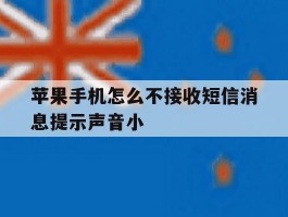 苹果手机怎么不接收短信消息提示声音小