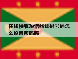 在线接收短信验证码号码怎么设置密码呢