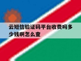 云短信验证码平台收费吗多少钱啊怎么查