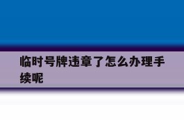 临时号牌违章了怎么办理手续呢