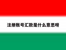 注册账号汇款是什么意思呀