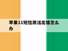 苹果11短信激活出错怎么办