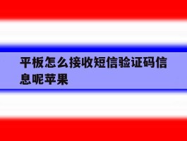 平板怎么接收短信验证码信息呢苹果