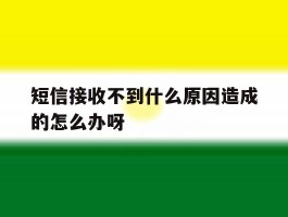 短信接收不到什么原因造成的怎么办呀