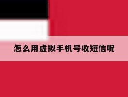 怎么用虚拟手机号收短信呢