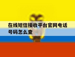 在线短信接收平台官网电话号码怎么查