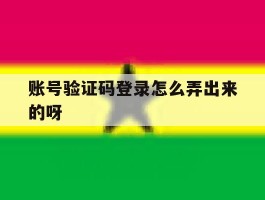 账号验证码登录怎么弄出来的呀