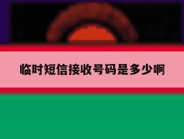 临时短信接收号码是多少啊