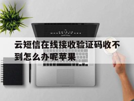 云短信在线接收验证码收不到怎么办呢苹果