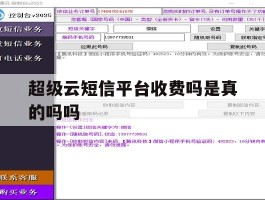 超级云短信平台收费吗是真的吗吗的简单介绍